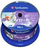Verbatim DVD+R AZO Wide Inkjet Printable Rohlinge, 4,7 GB, 50er-Spindel, Weiß und Blau - Bild 3