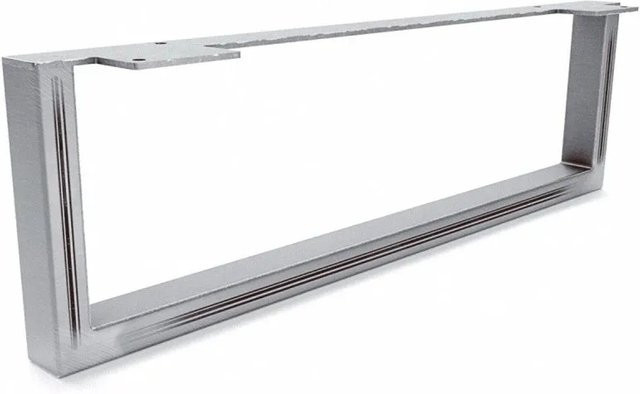 HEVVA Möbelbein GRAZ aus Rohstahl in Silber Matt, Höhe: 15 cm, Tiefe: 50 cm - Bild 1
