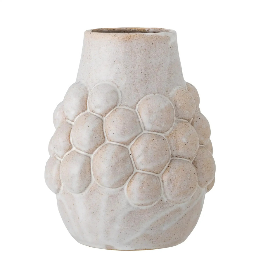 Bloomingville Keramikvase Poldor in Beige, skandinavisches Design aus Steingut, Höhe: 19 cm - Bild 1
