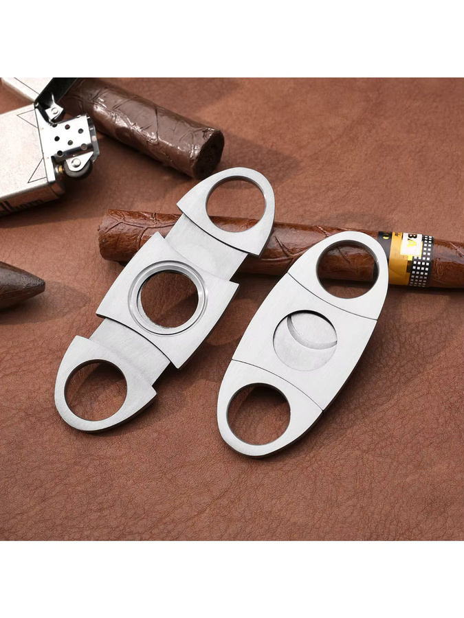 Edelstahl Zigarrenschneider in Silber als klassische Guillotine-Zigarrenschere - Bild 5