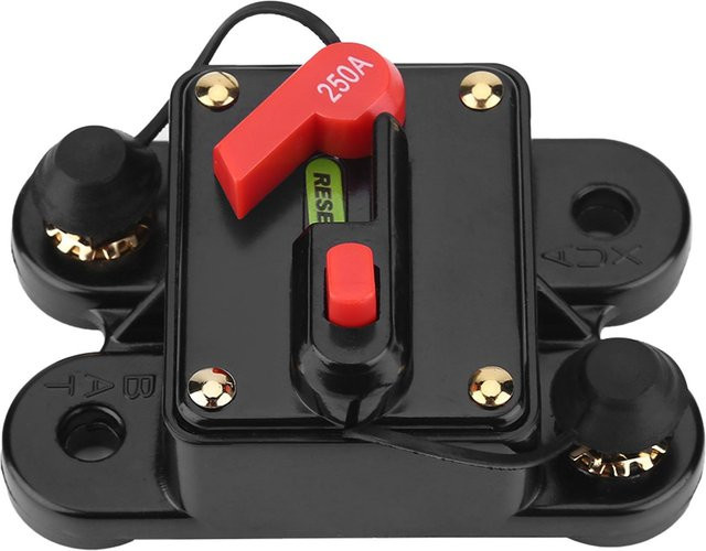 Fishine DC12V Schutzschalter für Auto Marine Boot und Fahrrad mit 250A Reset Sicherung in Rot und Schwarz - Bild 1