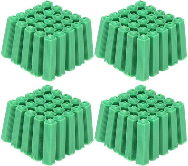100 Stück OutsideWorld M6 Kunststoff Dübel aus Nylon in Grün als Expansionsrohr zur Befestigung - Bild 1