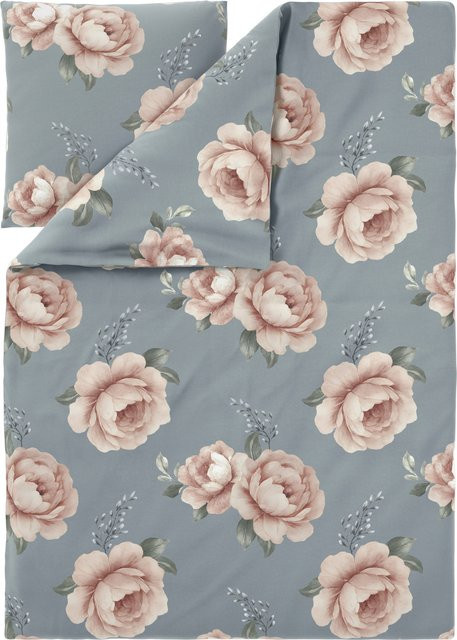 LIVARNO Renforcé-Bettwäsche Set Grau mit Bettbezug und Kissenbezug, B/H: 155 x 220 cm und 80 x 80 cm - Bild 1