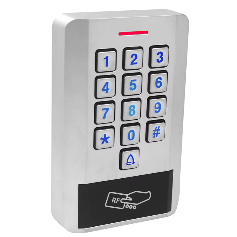Asia-Teco RFID-Passwort Tastatur zur Zugangskontrolle mit Hintergrundbeleuchtung, wasserdicht IP68, Metall, Farbe: Silber, B/T/H: 12,4 x 8,0 cm - Bild 3