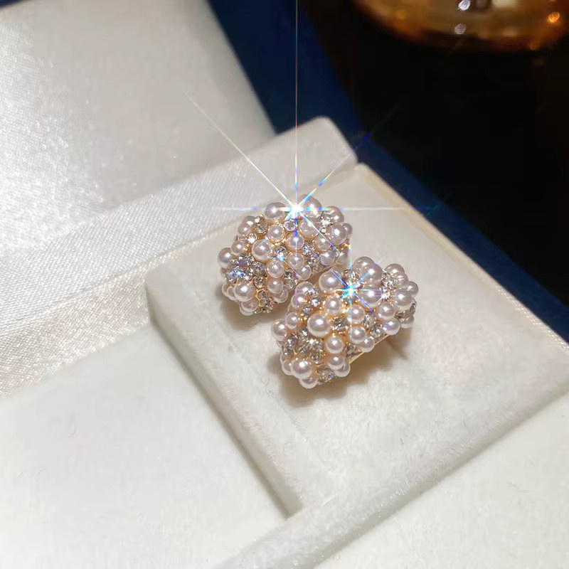 UOSU Ohrringe, Vintage, Zirkonia, Perle, Damen - Bild 2