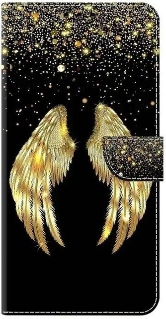 Samsung Galaxy Handyhülle mit bemaltem Muster als Brieftasche Flip Book Cover in Schwarz für A50 A30s A10 A40 A70 A20E - Bild 1