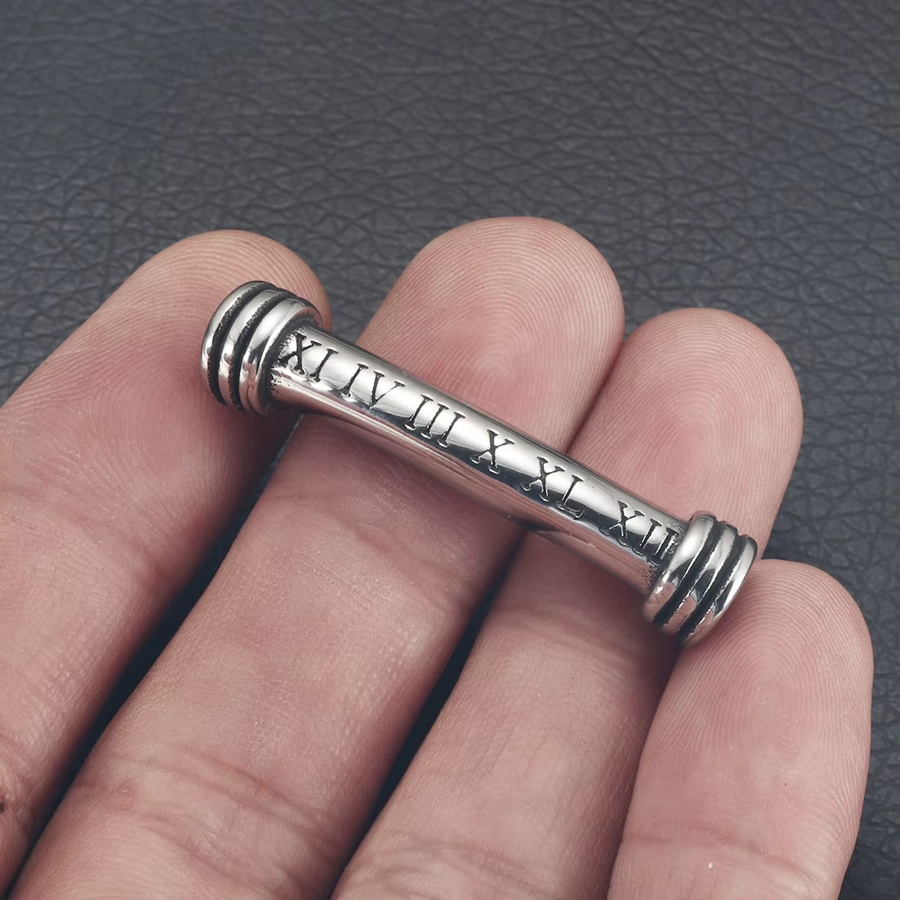 EMBLAASK Verbinder Edelstahl, Vintage, römische Ziffern, Silber, Unisex - Bild 3