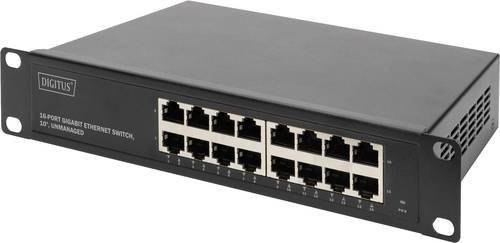 Digitus DN-80115 Unmanaged Netzwerk Switch mit 16 RJ45 Ports 10/100/1000 Mbit/s in Schwarz - Bild 1