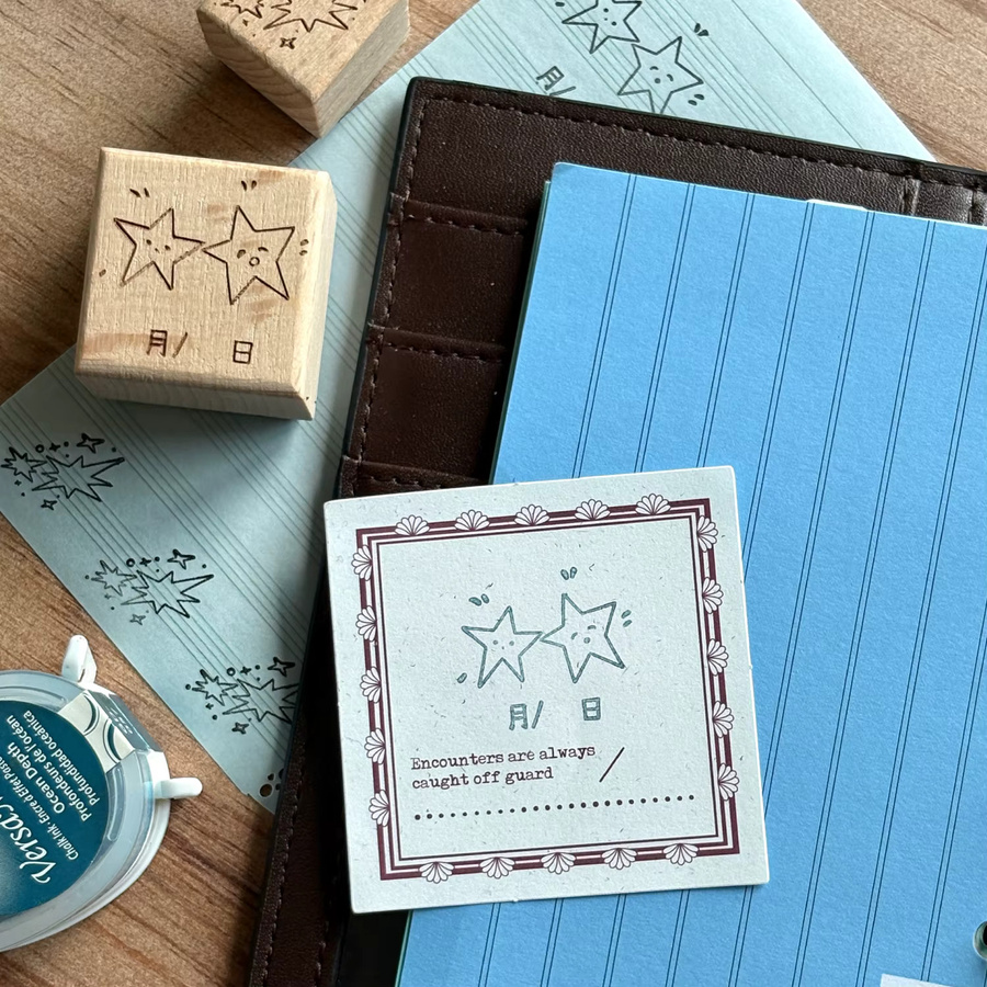 Hobbisland Lucky Star Holzstempel für Scrapbooking und Basteln, Mehrfarbig - Bild 3