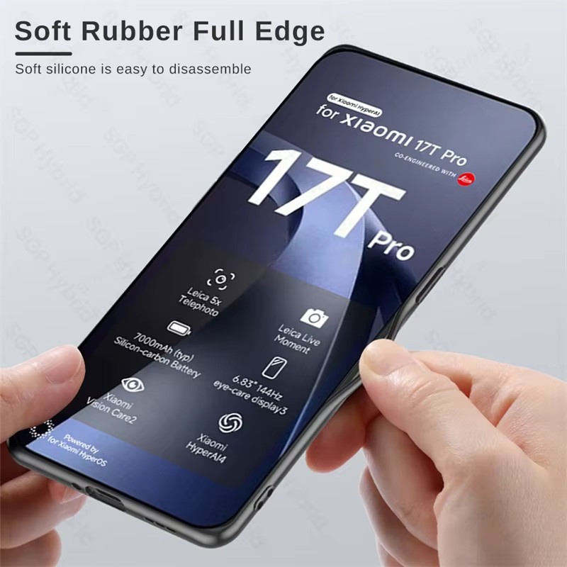 Luxuriöse Schafsleder-Schutzhülle für Xiaomi 17T Pro 5G, 17T, 15T und 14T Pro mit weicher Silikonkante und stoßfestem Design in Schwarz oder Grau - Bild 4