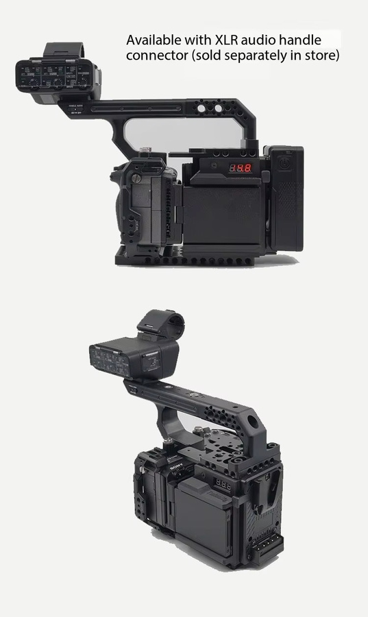 FusionRig Kamerakäfig-Erweiterungsmodul für Sony FX3 und FX30 in Schwarz, kompatibel mit Tilta TA-T16 und SmallRig 4183 - Bild 4