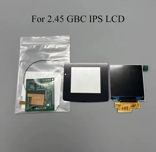 VYOPBC GBC IPS Hochhelligkeits-LCD-Bildschirm 2,45 Zoll für Gameboy Color in Grün ohne Gehäuse-Umbau - Bild 1