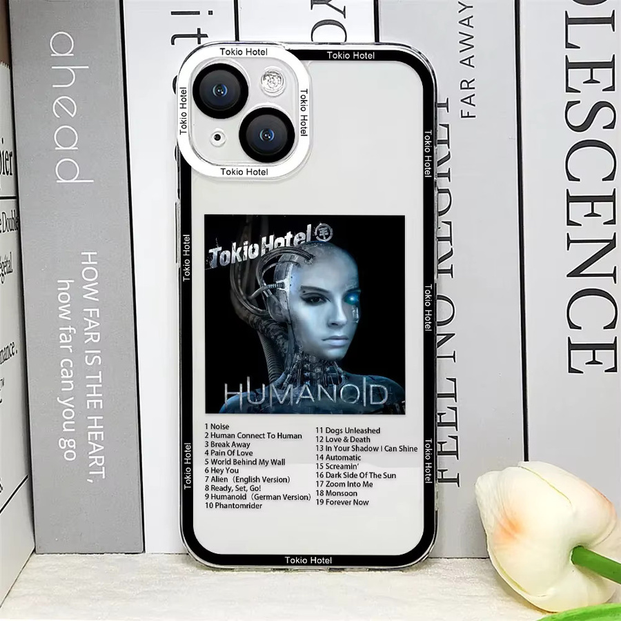 PHTY Handyhülle mit Sänger Tom Kaulitz von Tokio Hotel für iPhone 15 14 13 12 11 Pro Max Mini und andere Modelle, Farbe: Transparent - Bild 2