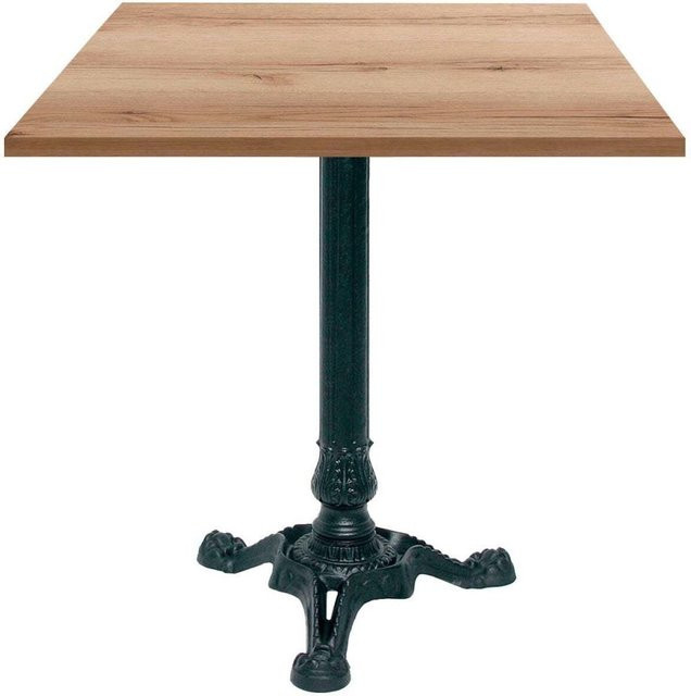 RestooTab Bistrotisch quadratisch in Eiche Natur mit schwarzem Gestell, B/T/H: 70 x 70 x 75 cm - Bild 1