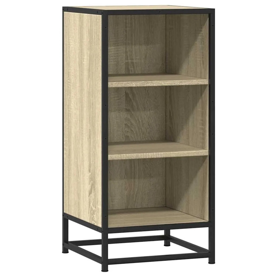 vidaXL Sideboard Sonoma-Eiche in Braun aus Holzwerkstoff und Metall mit industrieller Note, B/T/H: 35,5 x 35,5 x 76 cm - Bild 2