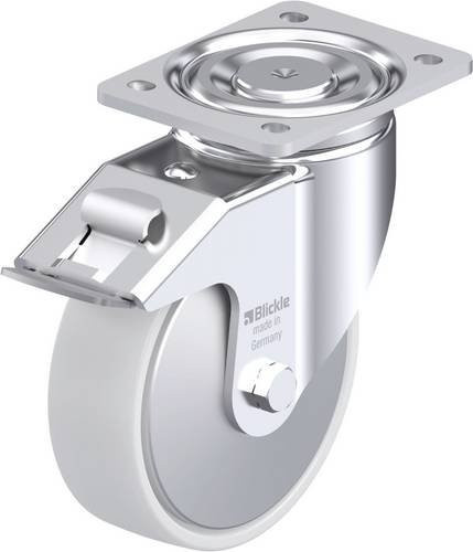 Blickle Stahlblech-Lenkrolle LH-PO 160K-FI-FA in Silber, Rad-Durchmesser: 160 mm, Tragfähigkeit: 450 kg - Bild 1