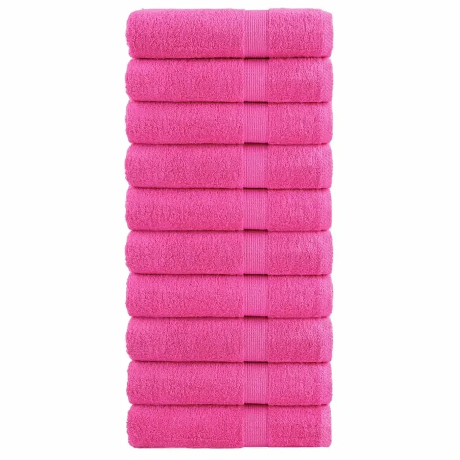 vidaXL Premium-Handtuch-Set 10 Stück aus 100% Baumwolle in Rosa, 50 x 100 cm, 600 g/m2 - Bild 2