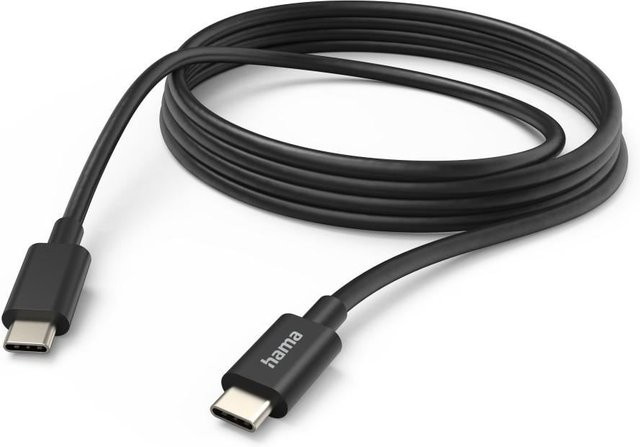 Hama USB-C zu USB-C Lade- und Datenkabel, 3 m, Schwarz - Bild 1