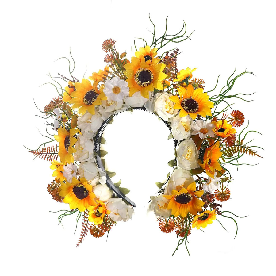 Stirnband Sonnenblumen, Blumen Blätter, Damen - Bild 2