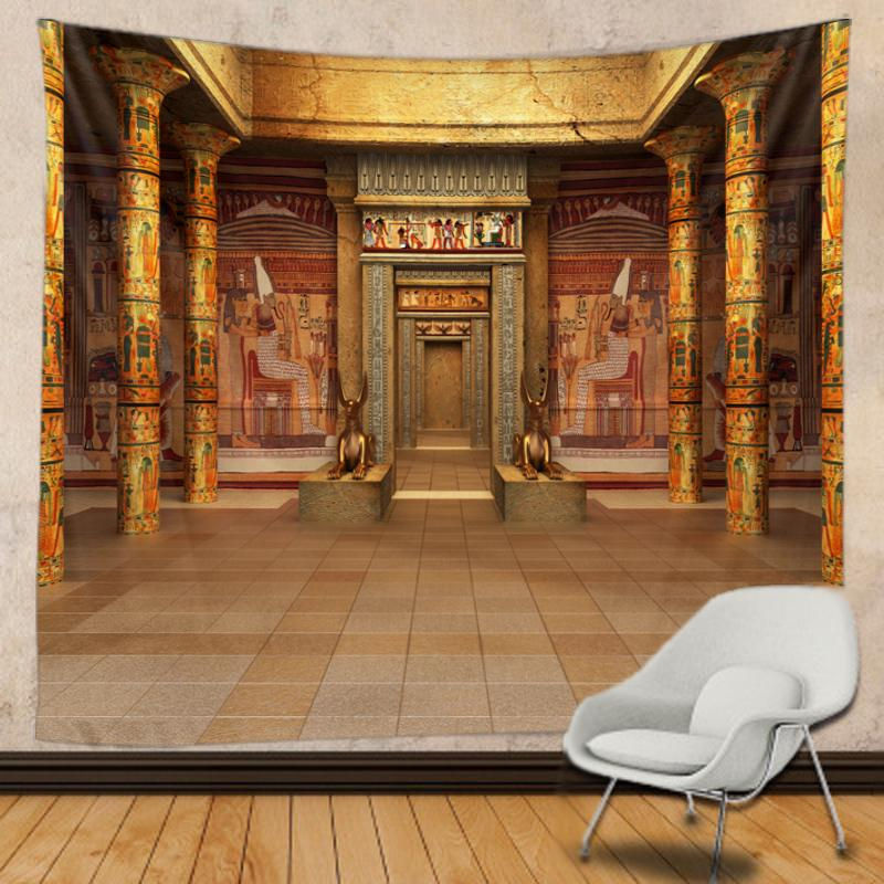 Binchi Outdoor Equipment Wandbehang mit antikem ägyptischem Gebäude Motiv, Bohemian Tapisserie aus Polyester in Mehrfarbig, B/H: 95 x 70 cm - Bild 6