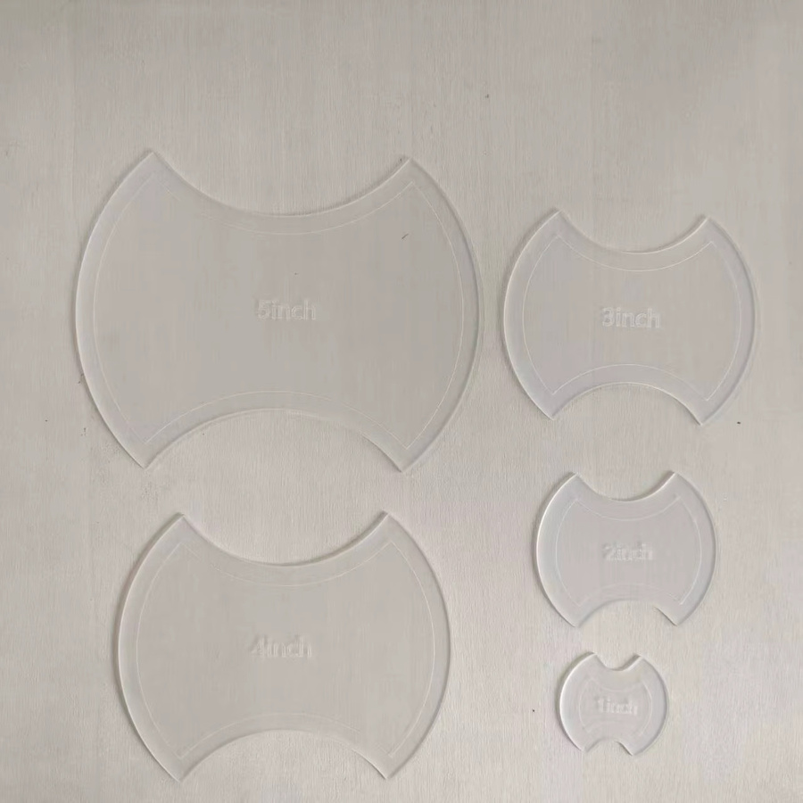 5-teiliges Set Polygon-Acryl-Quiltvorlagen aus transparentem Kunststoff als DIY-Muster Nähhilfe für Patchwork, Quilt und Taschenherstellung - Bild 2