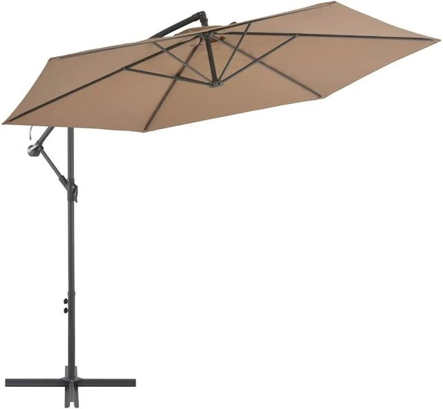 vidaXL Ampelschirm mit Aluminium-Mast in Taupe mit Polyesterbespannung, Höhe: 300 cm - Bild 1