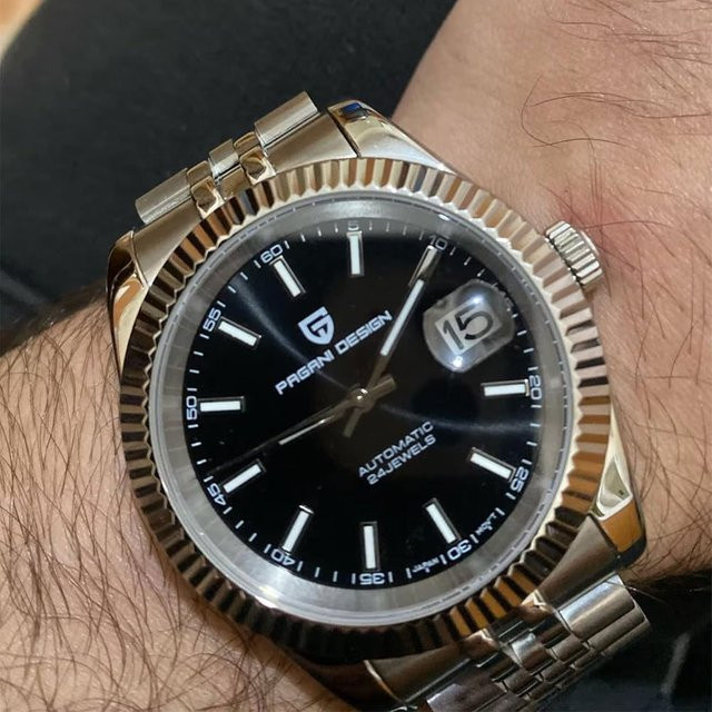 PAGANI DESIGN Automatik-Armbanduhr Edelstahl, Grün, Herren - Bild 1