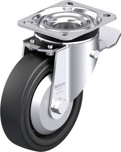 Blickle Stahlblech-Lenkrolle LK-POEV 125KAD-1-ST-FA in Schwarz und Grau mit 125 mm Rad-Durchmesser und einer Tragfähigkeit von 250 kg - Bild 1