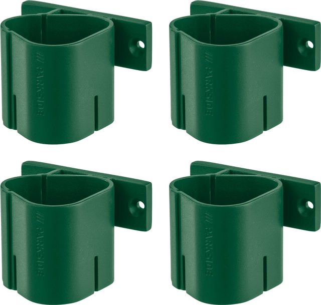 Parkside Wandhalter Set aus Kunststoff in Grün, 4-teilige Einzelhalterung zur Wandmontage - Bild 1