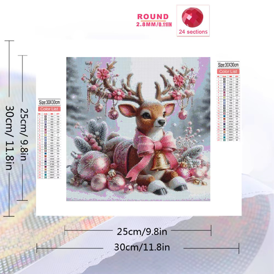 Huacan DIY Diamantmalerei Hirsch in Winterlandschaft mit quadratischen Steinen als Weihnachtsdeko und Geschenk - Bild 2