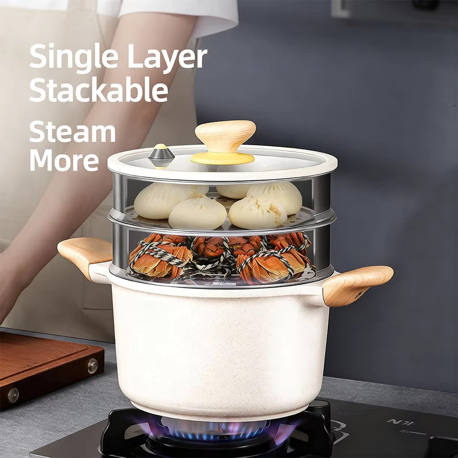 COOKER KING Edelstahl-Dampfgarer in Silber für Brötchen und Dim Sum, B/T/H: 18,0 x 6,0 x 4,0 cm - Bild 3