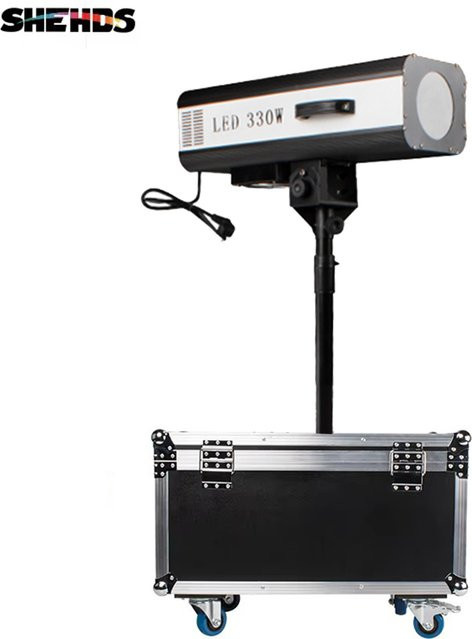 SHEHDS 330 W LED Follow Spot Licht mit Flight Case in Schwarz für DJ, Disco, Modenschau und Theater - Bild 1