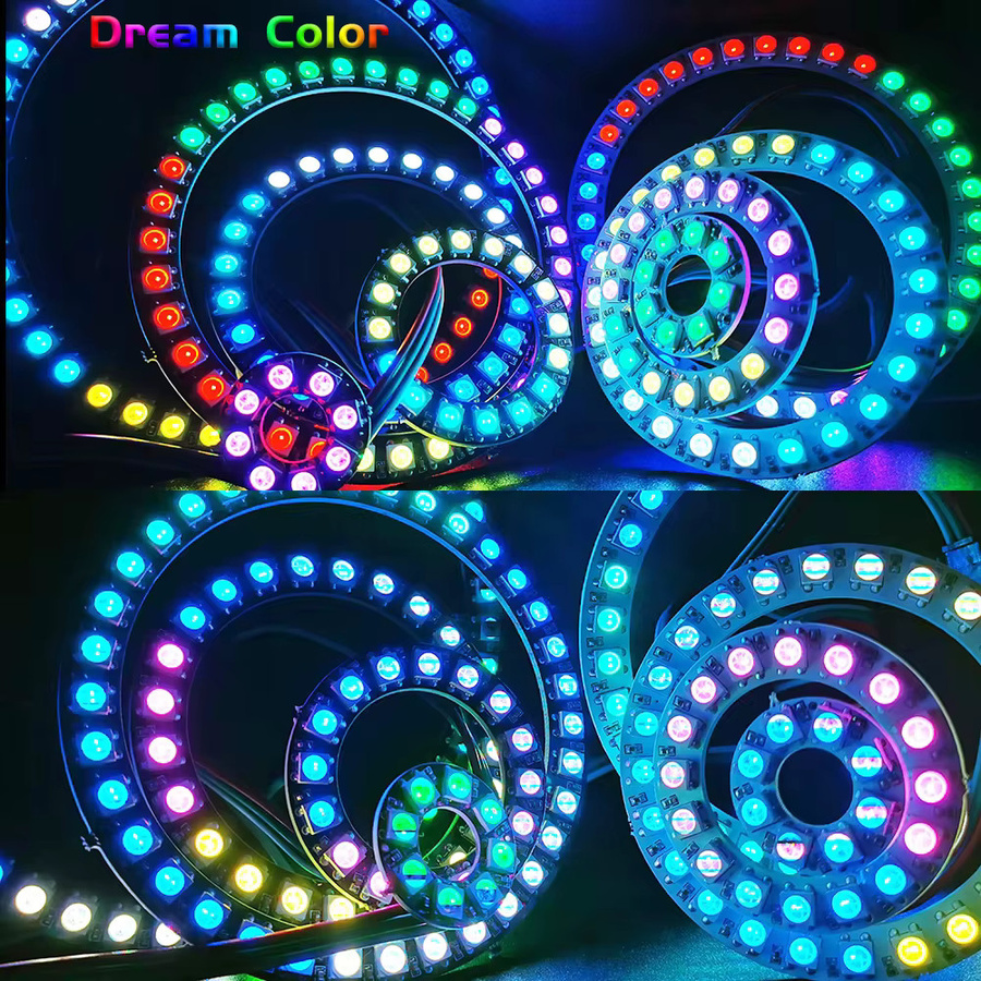 FUNZENXIN WS2812B SK6812 RGBIC Smart LED Ring Module, individuell adressierbare Pixel mit integriertem IC, 3-Pin, 5V/12V kompatibel - Bild 2