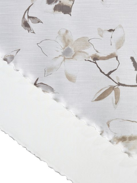 Heine Home Gardine mit Blumenmuster in Weiß, semi-transparent, 100% Polyester, Rod Pocket - Bild 1