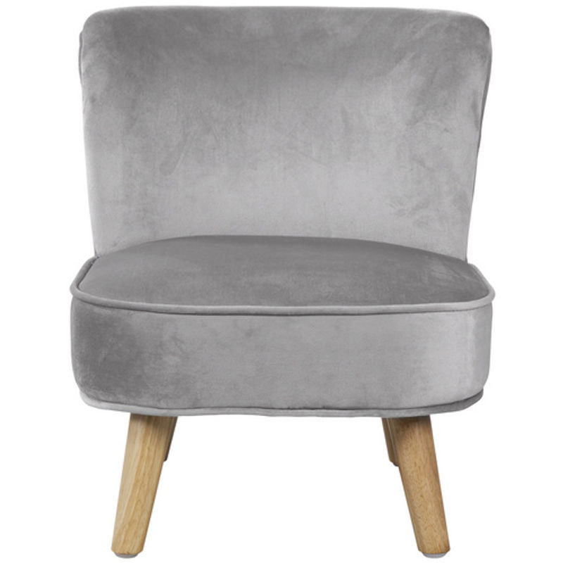 Roba Kindersessel in Grau mit Retro-Look aus Samt und Birkenholz, B/H/T: 44 x 48 x 50 cm - Bild 4