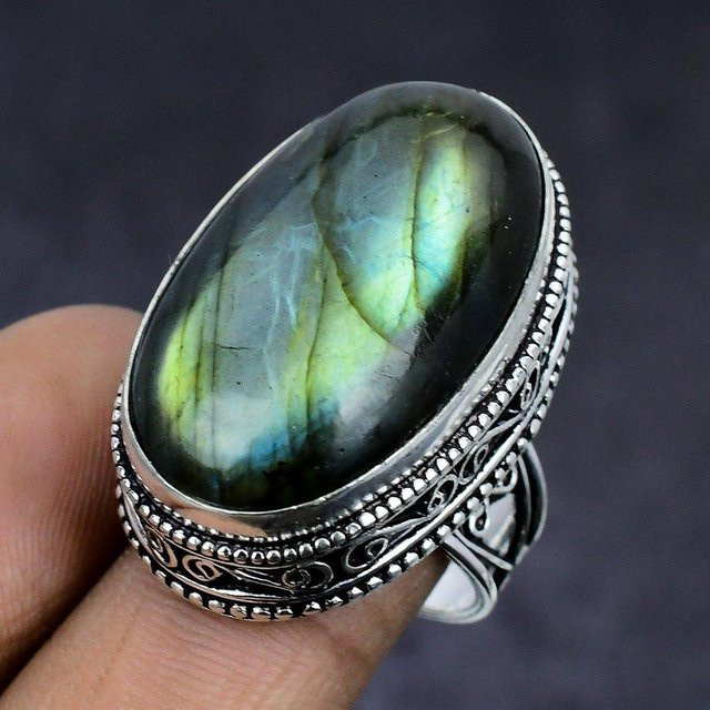 Manju Jewels Paradise Ring, 925 Silber, Labradorit, Damen, Ringgröße 7 - Bild 1