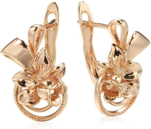 Ohrringe, Blumen, Goldfarbe, Damen, beige - Bild 1