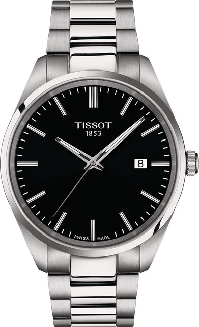 Tissot Herrenuhr PR 100, Quarz, Edelstahl, Schwarz, 40 mm, 10 ATM - Bild 1
