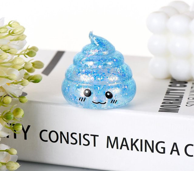 Fashnics Glitzer Kacke Stressball, blau - Bild 1