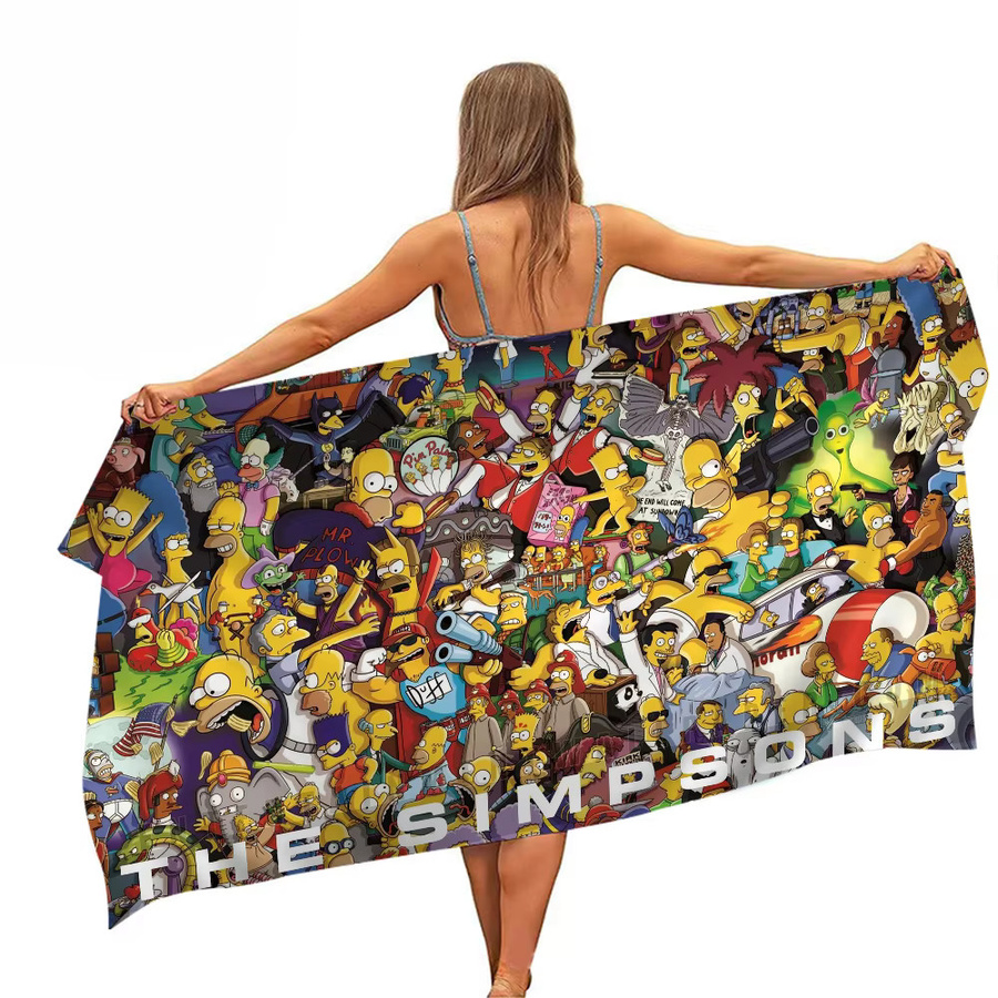 T-The S-Simpsons Kinder Strandtuch aus Mikrofaser und Baumwolle, Multicolour - Bild 6