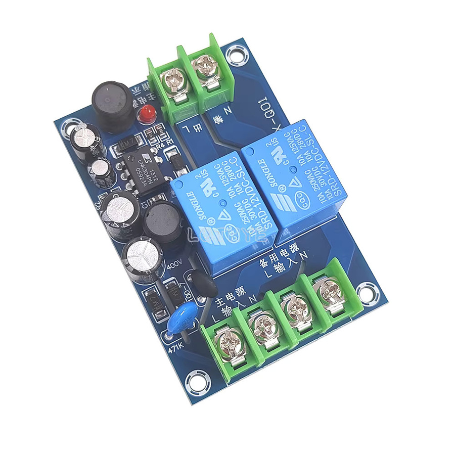 LOTHYE 2-Kanal-Automatik-Netzschaltermodul in Blau, 220 V, 10 A, Dual-Eingang mit Power-Off-Umschalter und Transferplatine für die Notstromversorgung - Bild 2
