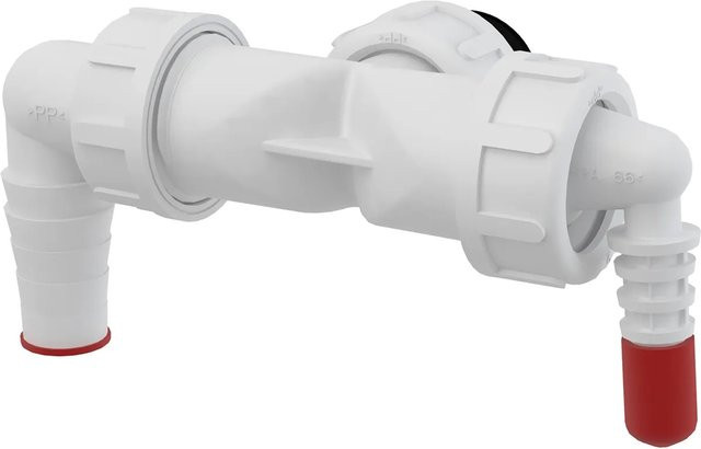 Alcadrain Doppelanschluss P156Z-G1 G1 Zoll 8–23 mm mit Klappen in Weiß - Bild 1