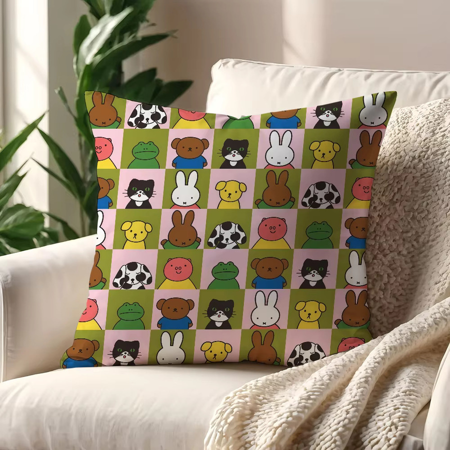Miffy Kaninchen Kissenbezug im Kawaii-Stil, quadratisch, Multicolour, Breite: 30 cm, Höhe: 30 cm - Bild 3