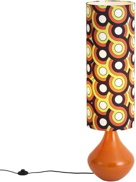 QAZQA Retro Stehleuchte Mina in Orange mit Stoffschirm und dimmbarer LED-Funktion - Bild 1