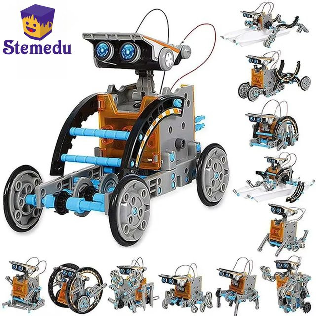 stemedu 13-in-1 solarbetriebenes Roboter-Wissenschaftsset, DIY-Bausteine - Bild 1