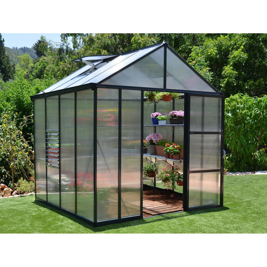 Palram Canopia Glory Gewächshaus Anthrazit mit 10 mm Polycarbonat Stegplatten - Bild 2