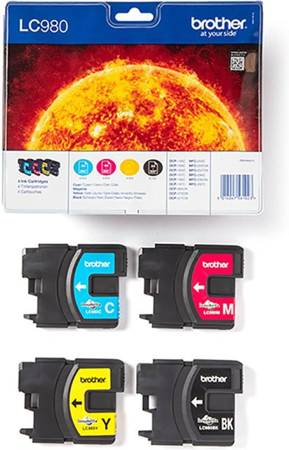 Brother LC980 Value Pack Druckerpatronen-Set für Inkjet-Drucker in Schwarz, Cyan, Magenta und Gelb - Bild 2