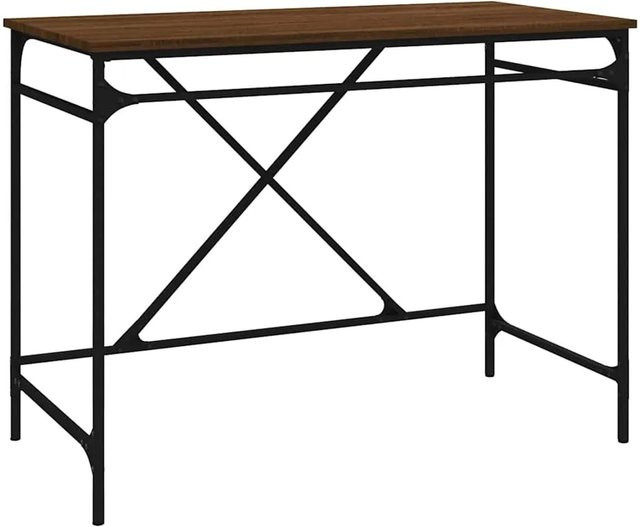 vidaXL Schreibtisch in Eiche Braun im industriellen Stil aus Holzwerkstoff und Eisen, B/T/H: 100 x 50 x 75 cm - Bild 1