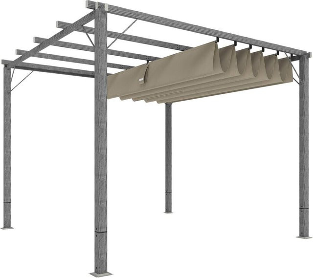 Outsunny Pergola aus Aluminium in Grau mit B/H/L: 296 x 232 x 299 cm - Bild 1