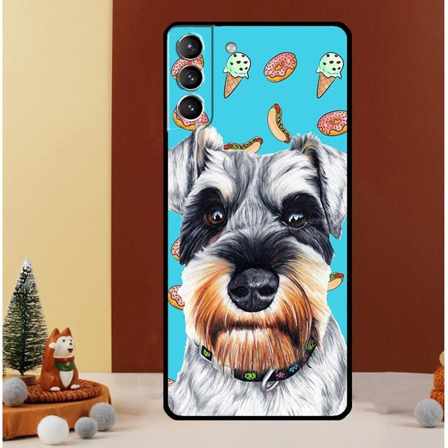 Samsung Galaxy Schutzhülle mit Schnauzer Hund Motiv in Multicolor für verschiedene Modelle wie S25 Ultra, S24 Ultra, S23 Ultra und S21 Plus - Bild 1